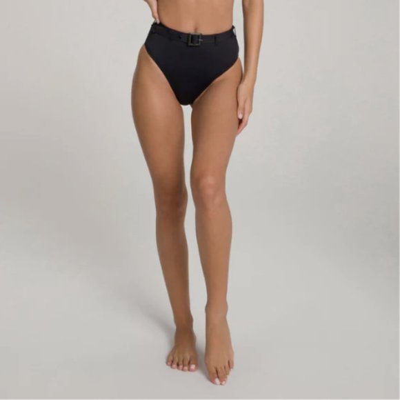 NEW Good American Showoff Belted High Waist Bikini Bottom in Black Sz. XS - Picture 4 of 5